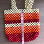 Urban Outfitters  Retro Orange Red Cream Beaded Handbag NWT Photo 9