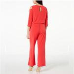 Iman Global Chic Women One piece cold shoulder Jumpsuit Sz.1x Blue EUC Comfort Photo 1