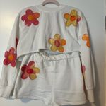 Floral Sweatshirt and Shorts Set White Size S/M Photo 0