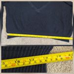 Brandy Melville  Cotton Navy Blue Ribbed Cropped V Neck Pullover Sweater One Size Photo 8