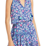 Poupette St. Barth  Women’s Clara Printed Mini Dress Tassel Viscose Size XS Photo 0