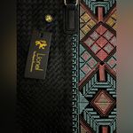 Lionel black Woven Tote Bag with Multicolor Pattern Photo 1