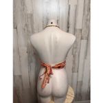 Penelope Boutique Satin Chain Halter Crop Top Pink Baroque Scarf Tie Back – Size Orange Size M Photo 5