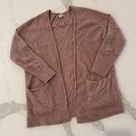 American Eagle Slouchy Marled Open Front Cardigan Sweater Women's Medium Pink Photo 0