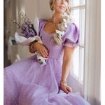 NWT Ivy City Co Wonderland Gown in Purple Flocked Heart Print Maxi Dress M Size M Photo 5