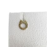 Vintage Avon Gold Tone Round Mini Wreath With Bow Pierced Earrings Photo 2