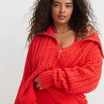 Aerie Cable car Quarter zip sweater SZ:M Photo 0