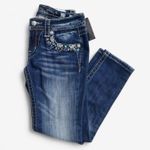 Miss Me Early 2010s Blue Bling Signature Crop Skinny Jeans Photo 0