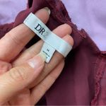 DR2 Brand Maroon Textured Smocked Long Sleeve V-Neck Blouse Photo 6