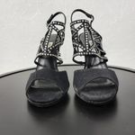Caparros  Poet Womens Sandals Size 7.5 Black Glimmer Slingback Strappy Heels Photo 12