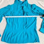 Vintage silk self tie blouse size 6 J.Raymond in green lagoon :Box H: Photo 8
