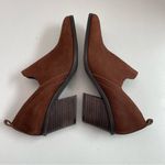 Lucky Brand Booties Vienna Leather Stacked Heels Pull On Comfort Cognac Brown Photo 7