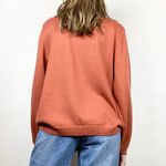 Vintage Orange Paisley Floral Mockneck Sweater Orange Size M Photo 1