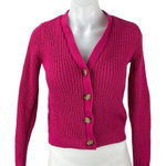 LOFT Women's Pink Chucky Knit Button V Photo 0