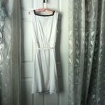Talbots  Cotton White boho embroidered square neck Midi Dress Sundress SZ 14 Belt Photo 8