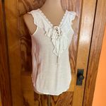 I.N. San Francisco  boho feminine white sleeveless blouse Photo 6