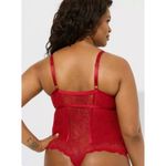 Torrid  2 Red Lace Rhinestone Strap‎ Thong Bodysuit Lingerie 2x 18 20 NWT Photo 1