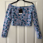 ZARA  Top Crop Long Sleeve Blue Photo 0