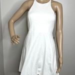 Lulus  White High Neck Strappy Open Back Skater Dress Photo 0