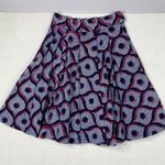 Francis + Benedict Midi Skirt White Pink Blue Bold Print Cotton Pleated X Photo 3