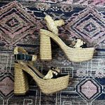 Castaner  Agnes Natural & Black Woven Raffia  Tall Sandals Platform Heels 39 US 8 Photo 8