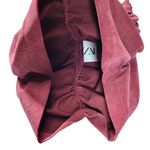 ZARA NWT  Corduroy Draped Ruched Mini Skirt in Dark Mauve Photo 5