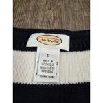 Talbots Navy Blue White Stripe Crewneck Sweater Pullover Size Large Photo 1