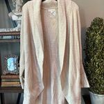 Barefoot Dreams CozyChic Open Front Chenille Shawl Cardi Seashell Womens Size L/ Photo 3