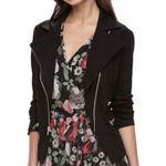 Disney Womens Beauty & The Beast Black Moto Asymmetrical Bomber Jacket - Sz M Photo 0