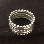 Sterling Silver  Open Dot Bead Cigar Band Ring Sz 8 Photo 0