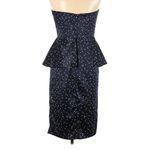 Bardot Polka Dot Printed Midnight Blue Peplum Dress Cocktail Dress Photo 7
