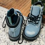 No Boundaries  Blue Distressed Zip Stitch Accent Hiker Boots Photo 4