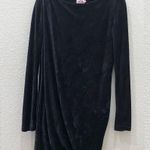 Juicy Couture Black Velvet Velour Draped Shoulder Long Sleeve Dress Size M Photo 5