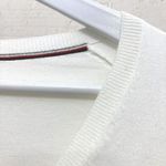 Tommy Hilfiger V-Neck Sweater M Long Sleeve Cotton Jersey White Photo 4