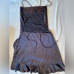 Princess Polly ,‎ Black Satin spaghetti strap backless mini dress, size 6 Photo 2