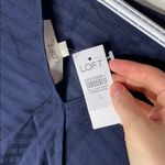 Loft navy striped wrap back long sleeve top sz S Photo 7