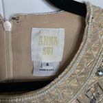 Anna Sui Lace Cocktail Dress Embellished Neckline Pearl Rhinestone Detail Size 4 Photo 3