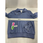 Womans Alfred Dunner Small Blue 1/4 Zip Embroider Rhinestone Pullover Sweatshirt Photo 4