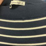 Abercrombie & Fitch Navy and White striped off the shoulder sweater Photo 5