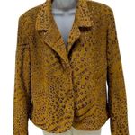 Vintage Essentials by Milano Faux Fur leopard Print Blazer Jacket Size L Brown Size L Photo 0