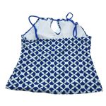 Geometric Print Tankini Top Adjustable Straps Keyhole Front Removable Cups L Blue Size L Photo 1