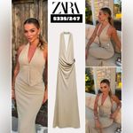 ZARA NWT  Shell Halter Dress in Beige Photo 11