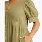 Madewell NWT Lightspun Tiered Button Front Midi Dress (Plus Size) 22W, TUNDRA Photo 4