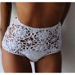 Raga New. ivory high waisted crochet bikini bottom. Retails $99 Photo 5