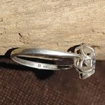 Vtg Avon Sterling Silver 925 Solitaire CZ Ring Size 11Ribbon Floral Engagement Photo 4