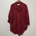 Anthropologie  Avery Embroidered Kimono Jacket Size Large Oversized Button Up Photo 2