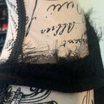 Olivia Moon  Black Tank Sleeveless Top with Feathery Fringe Women’s Small Medium Photo 4