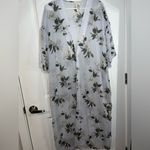 Lucky Brand  Long Pale Blue Lightweight Floral Duster Cardigan Pullover Size OS Photo 2