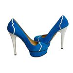 Charlotte Olympia Pumps Womens 37 Blue Suede DOLLY Platform Heels shoes $995 Photo 9