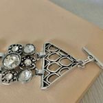 NWT Gray Silver Rhinestone Toggle Bracelet “Mariska” Chic Glam Tennis Prep Photo 2